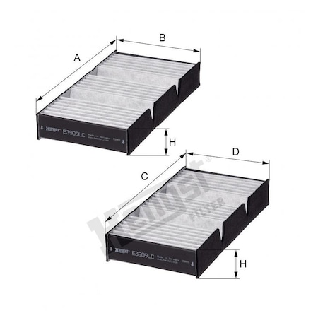 Hengst Cabin Filter, E3909Lc-2 E3909LC-2